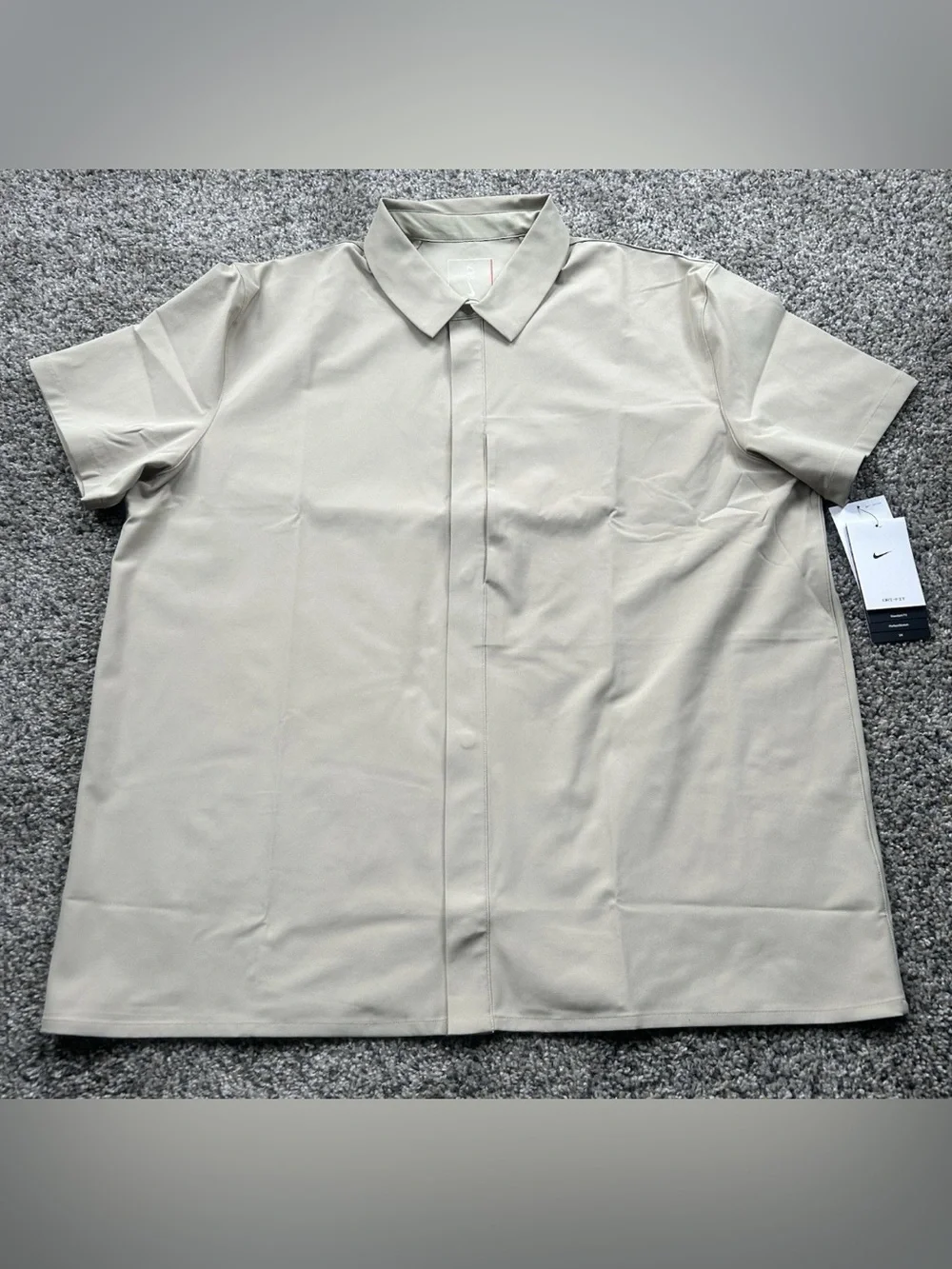 Nike 24.7 Perfect Stretch Dri-FIT Top Desert Khaki Brown Mens Small HQ6958-253
